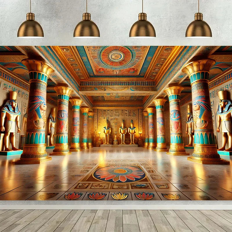 Golden Sphinx Pyramid Wall Tapestry