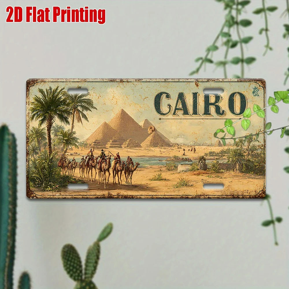 Cairo Pyramid Metal Wall Sign