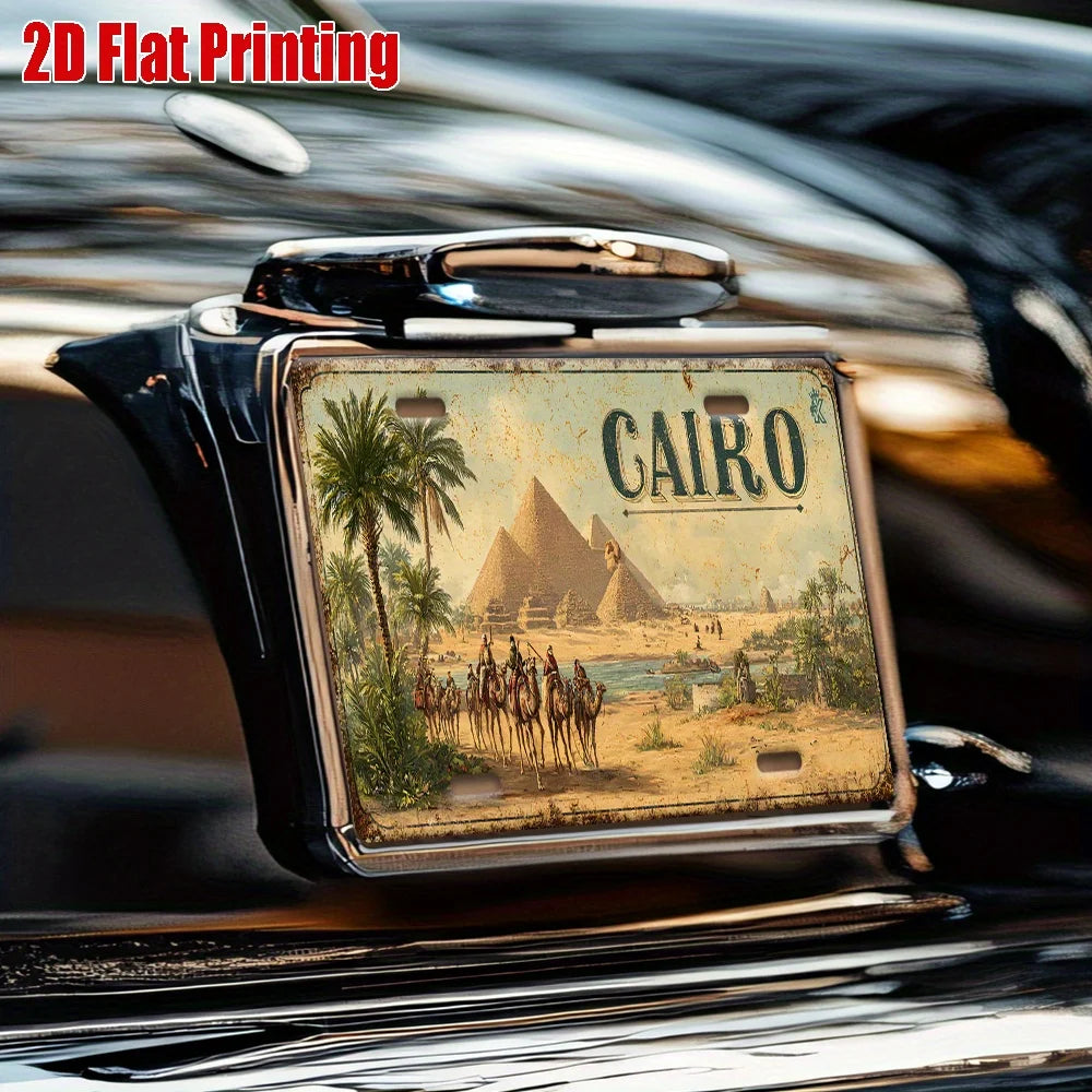 Cairo Pyramid Metal Wall Sign