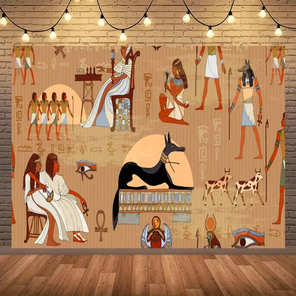 Golden Egypt Royal Heritage Wall Tapestry