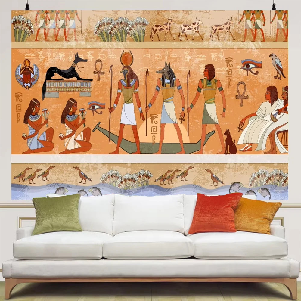 Golden Egypt Royal Heritage Wall Tapestry