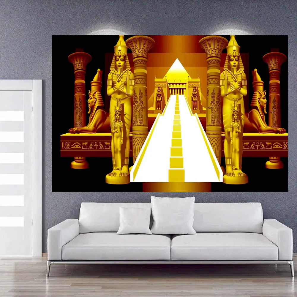 Golden Egypt Royal Heritage Wall Tapestry