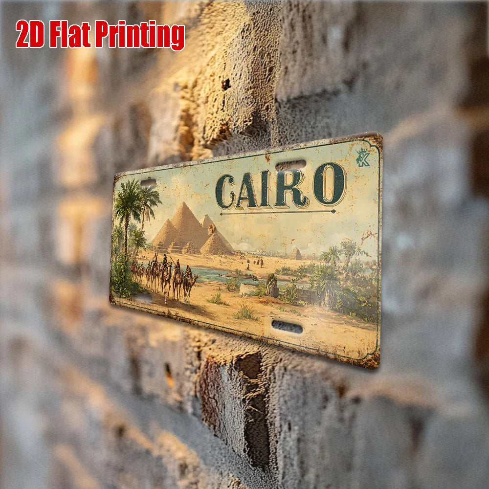 Cairo Pyramid Metal Wall Sign