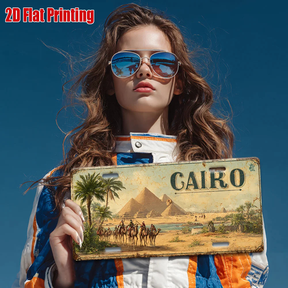 Cairo Pyramid Metal Wall Sign