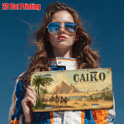 Cairo Pyramid Metal Wall Sign