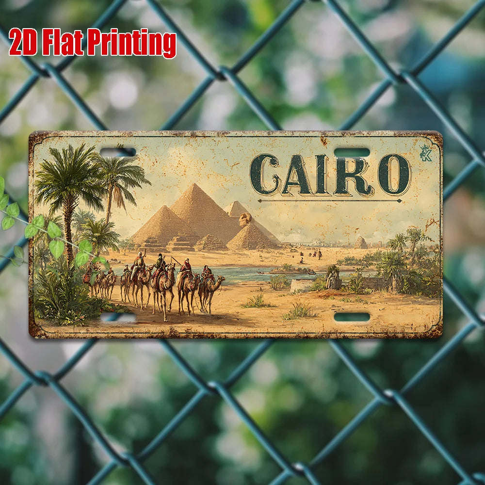 Cairo Pyramid Metal Wall Sign