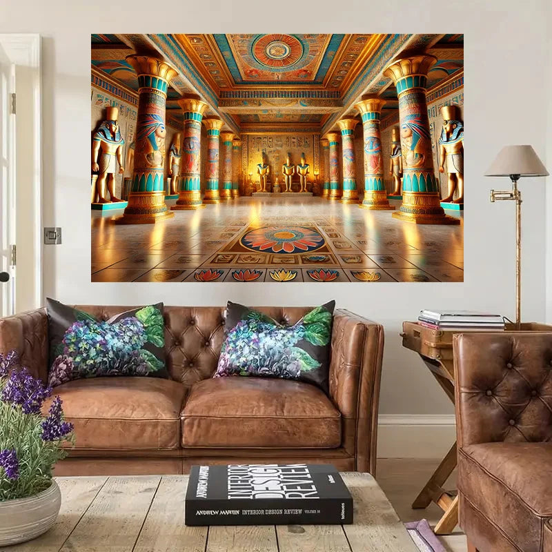 Golden Sphinx Pyramid Wall Tapestry