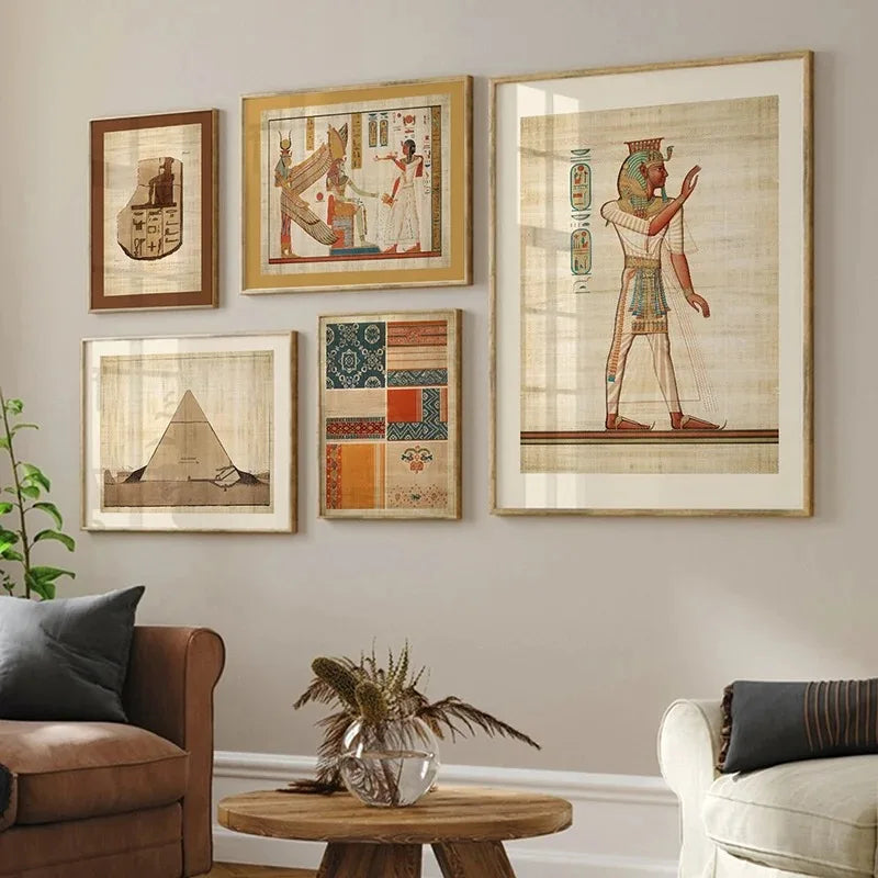 Ancient Egypt Hieroglyphs Canvas Wall Art