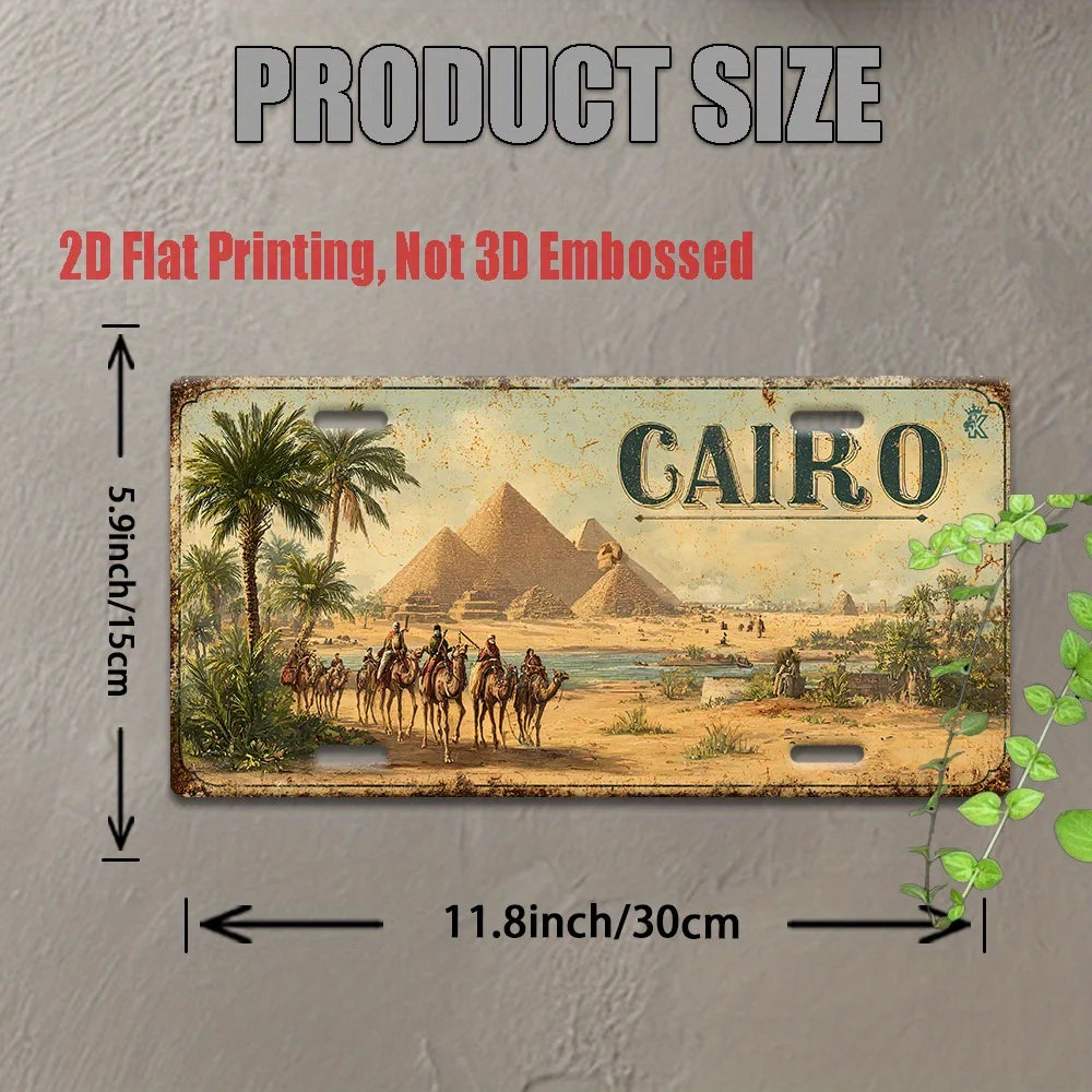Cairo Pyramid Metal Wall Sign