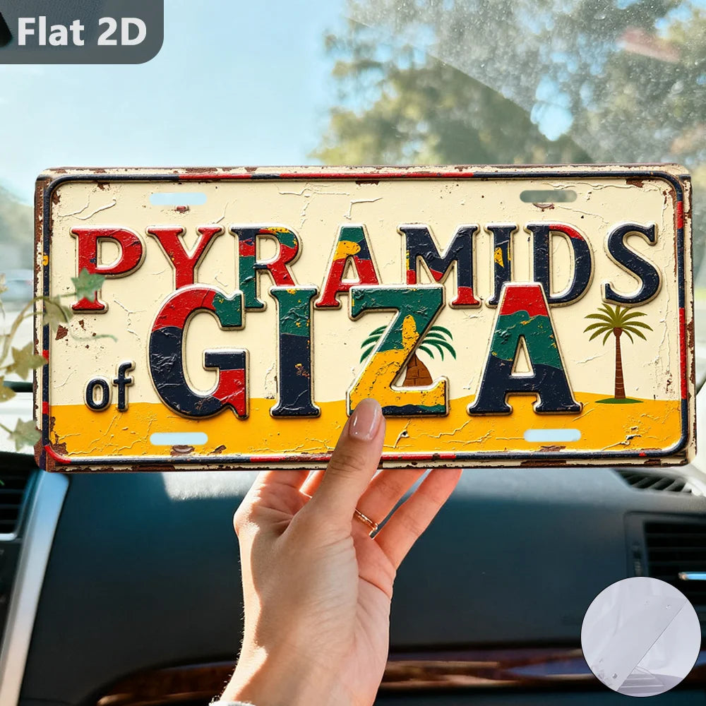 Pyramids of Giza Vintage Metal Wall Sign