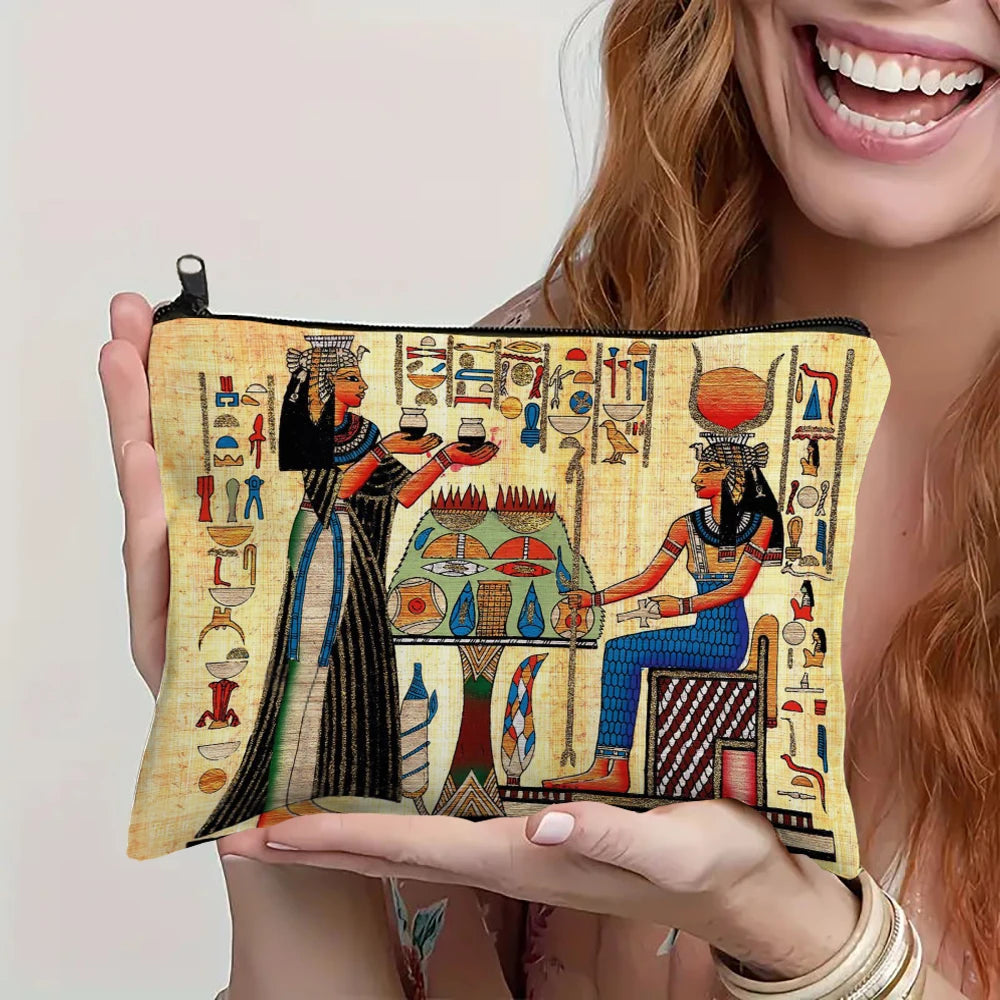 Egyptian Linen Travel Cosmetic Pouch