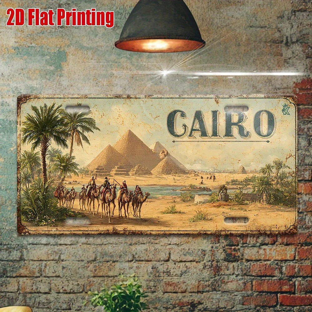 Cairo Pyramid Metal Wall Sign