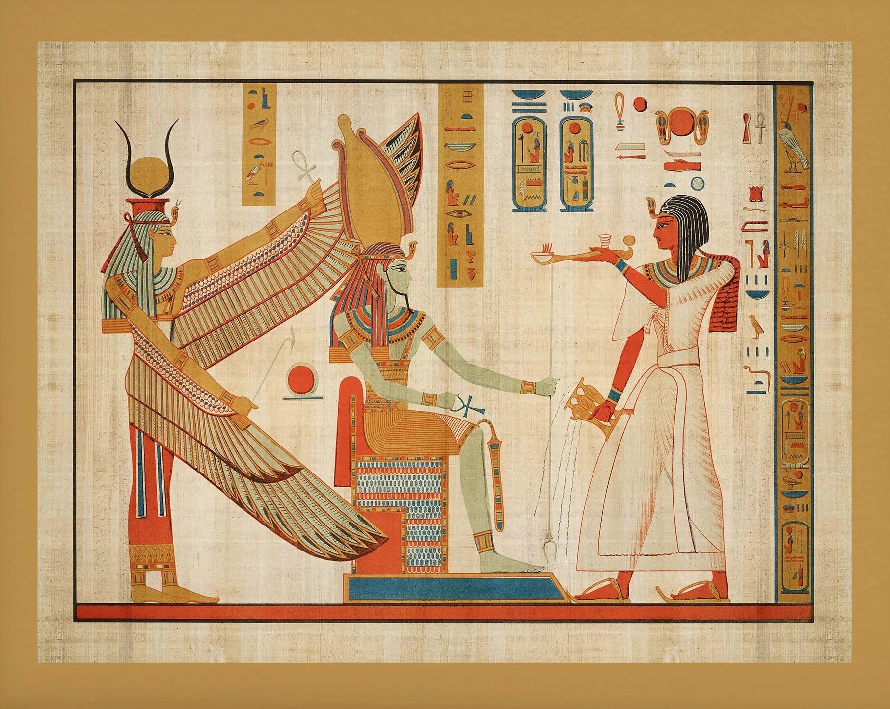 Ancient Egypt Hieroglyphs Canvas Wall Art