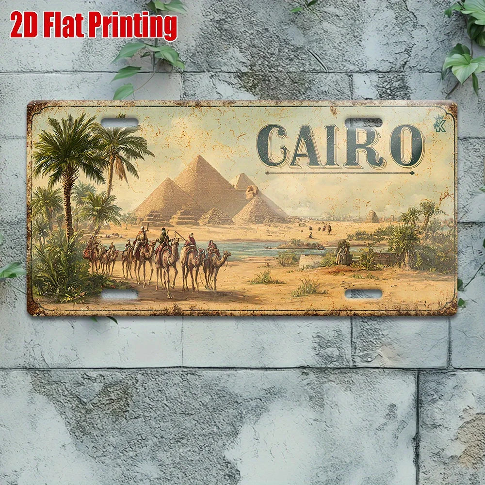 Cairo Pyramid Metal Wall Sign