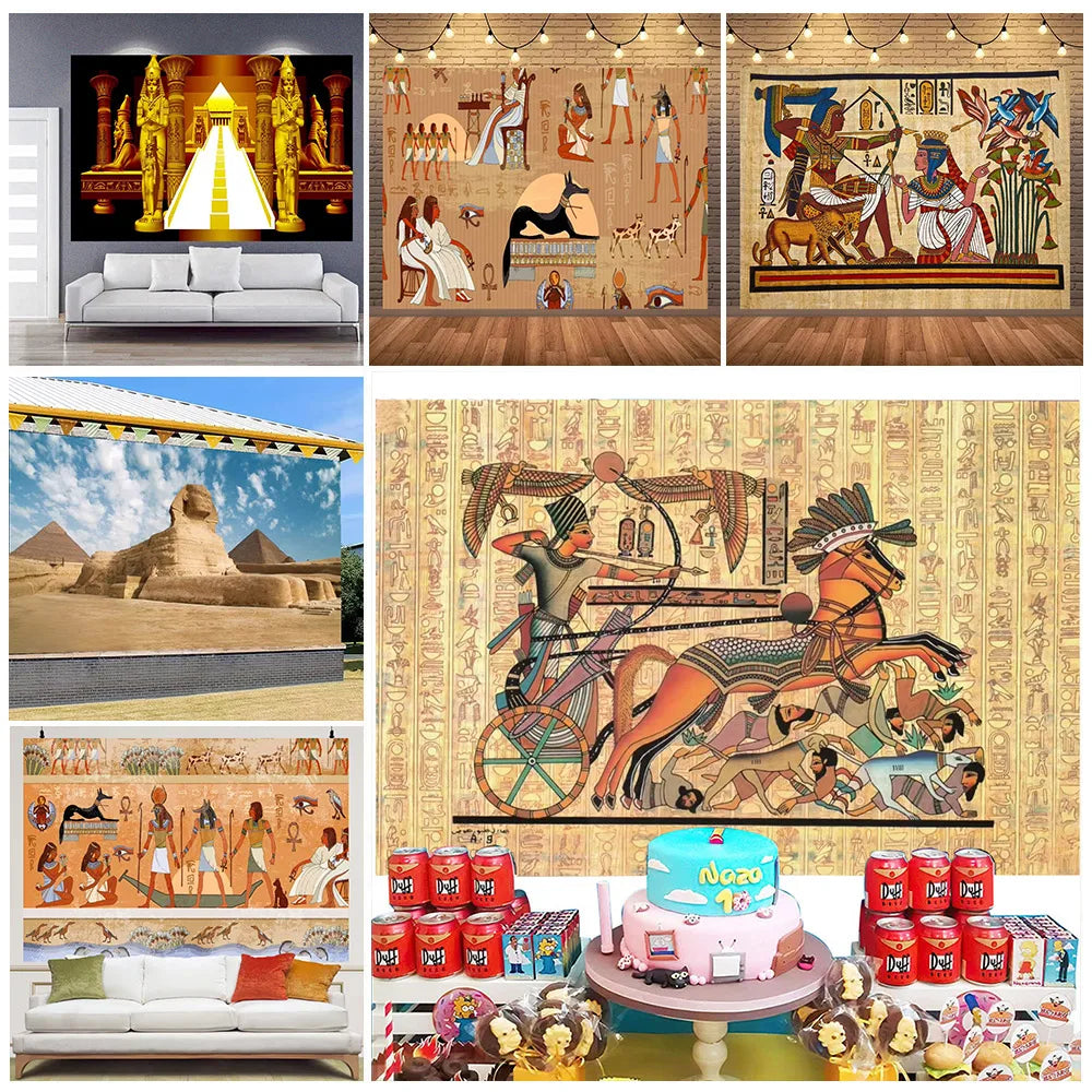 Golden Egypt Royal Heritage Wall Tapestry